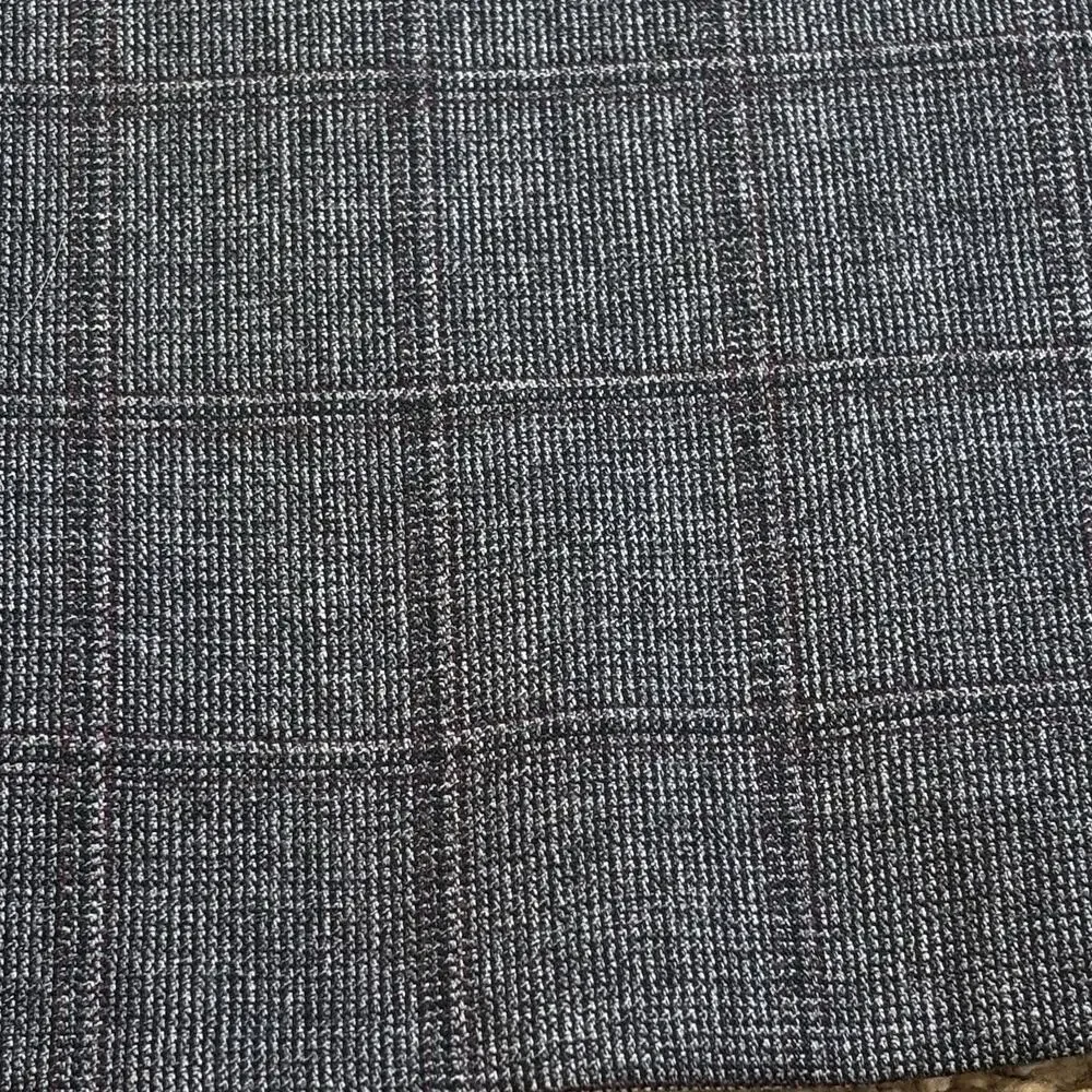 Jos. A. Bank Travelers Wool Sport Coat 40L Gray Wine Windowpane Plaid